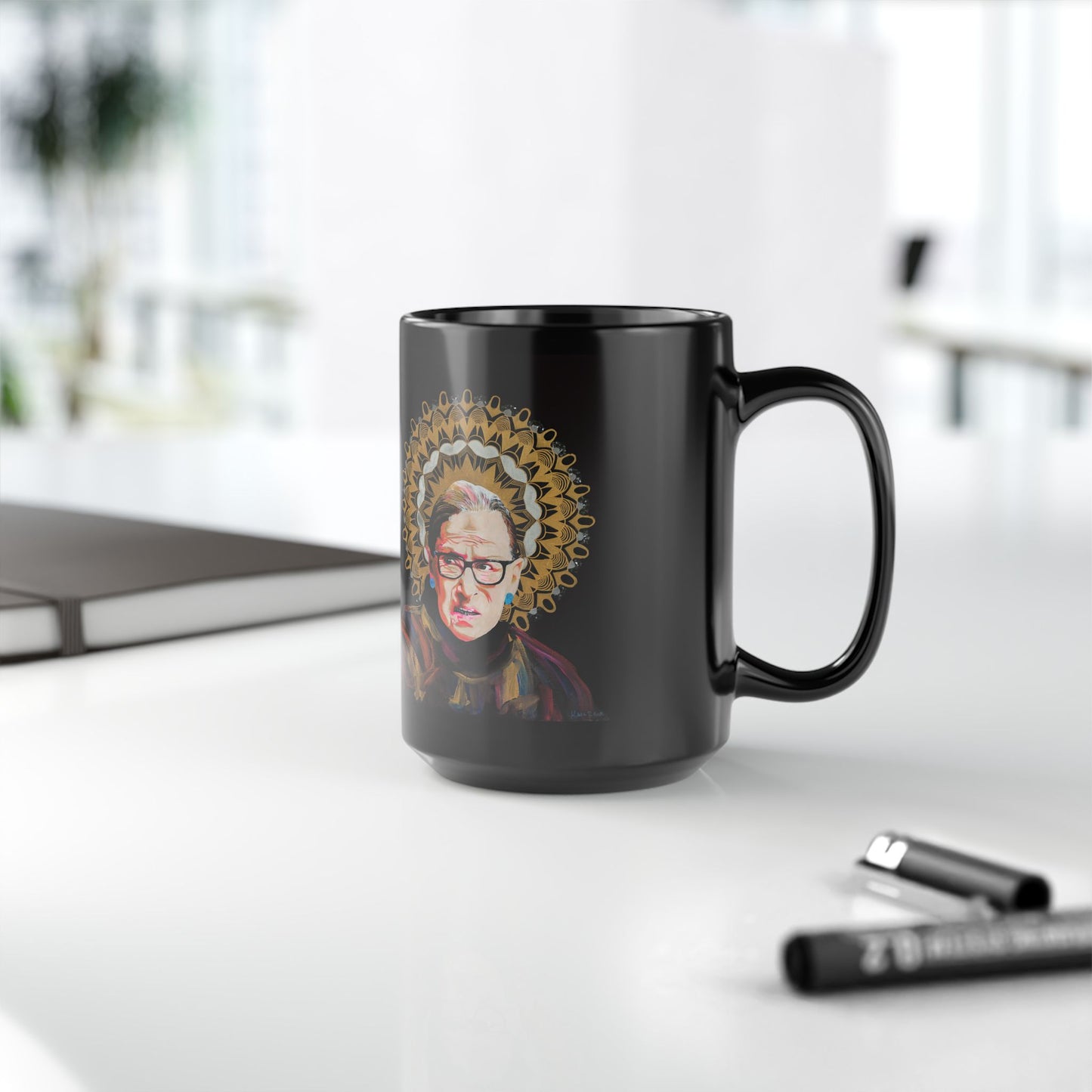 Ruth Bader Ginsburg Black Mug (15oz)