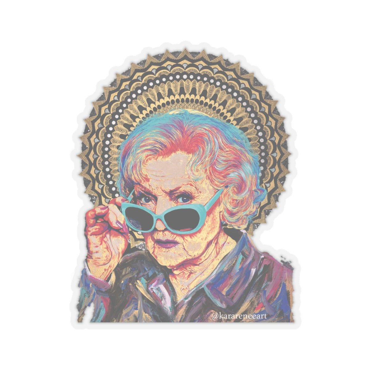 Betty White Kiss-Cut Sticker