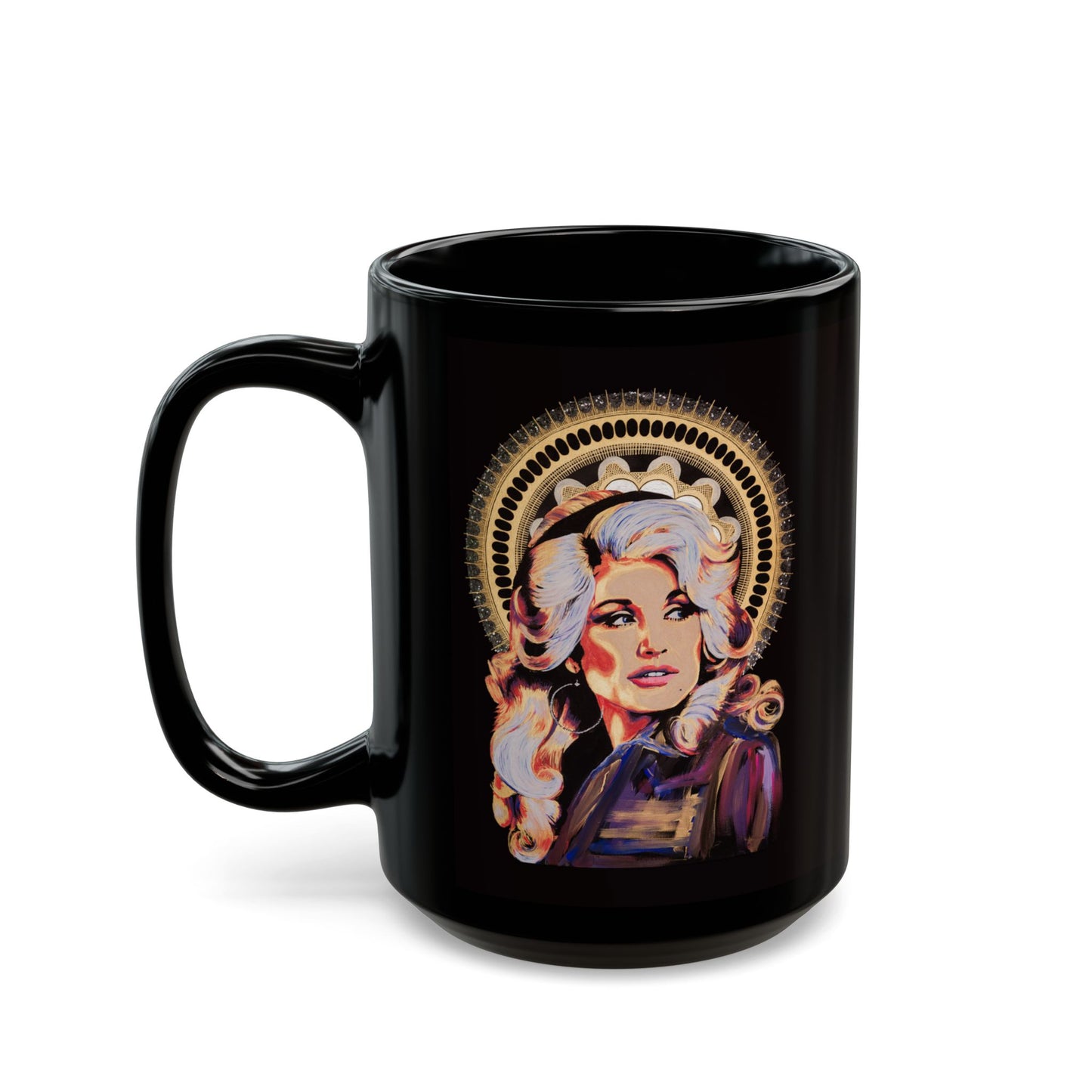 Dolly Parton Black Mug (15oz)