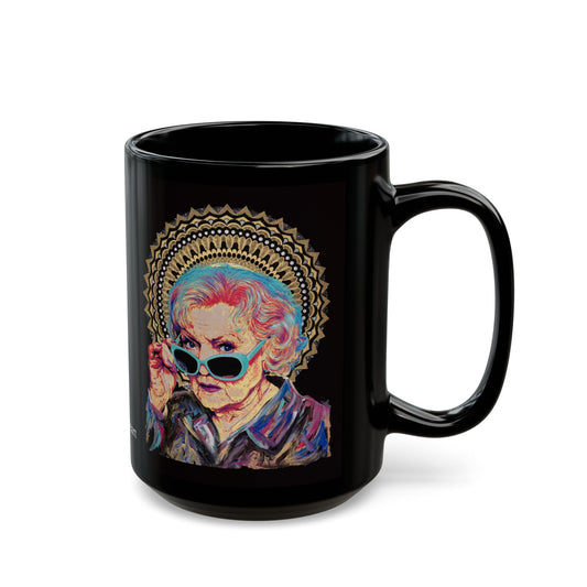 Betty White Black Mug (15oz)