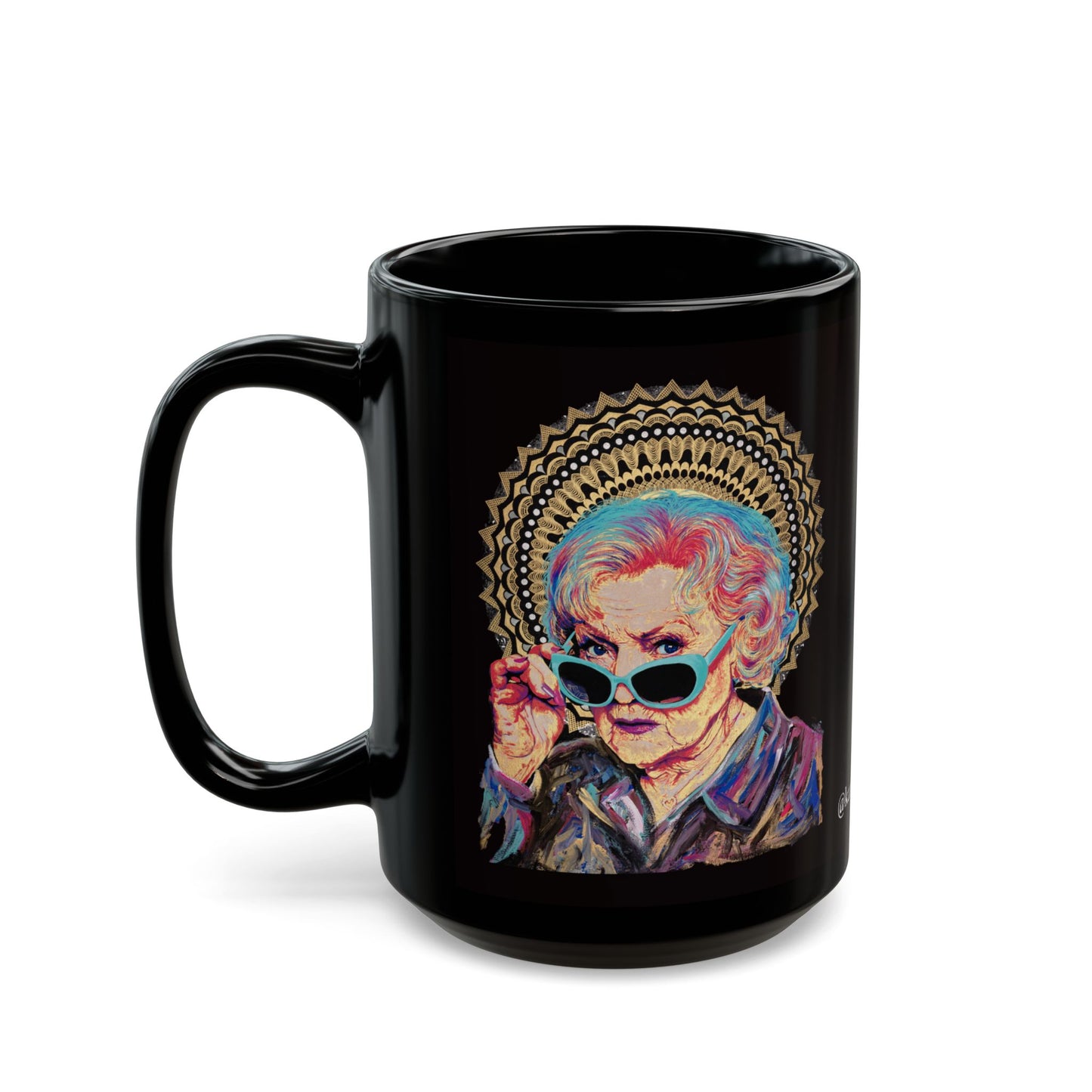 Betty White Black Mug (15oz)